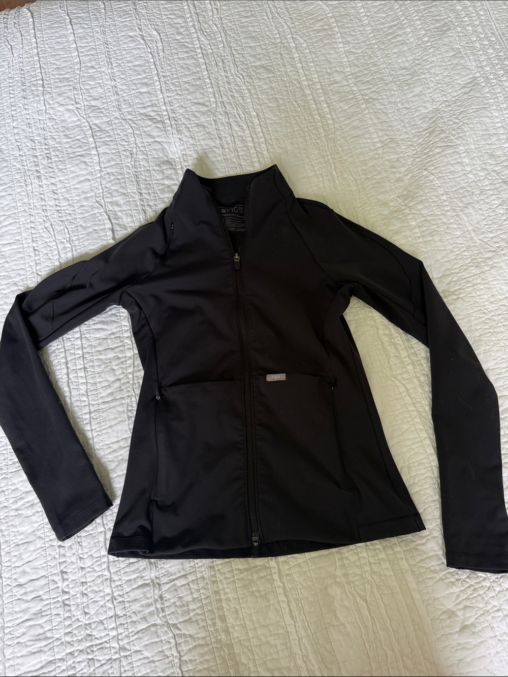 FIGS XS BLACK Slim-Fit Zip Utility Jacket